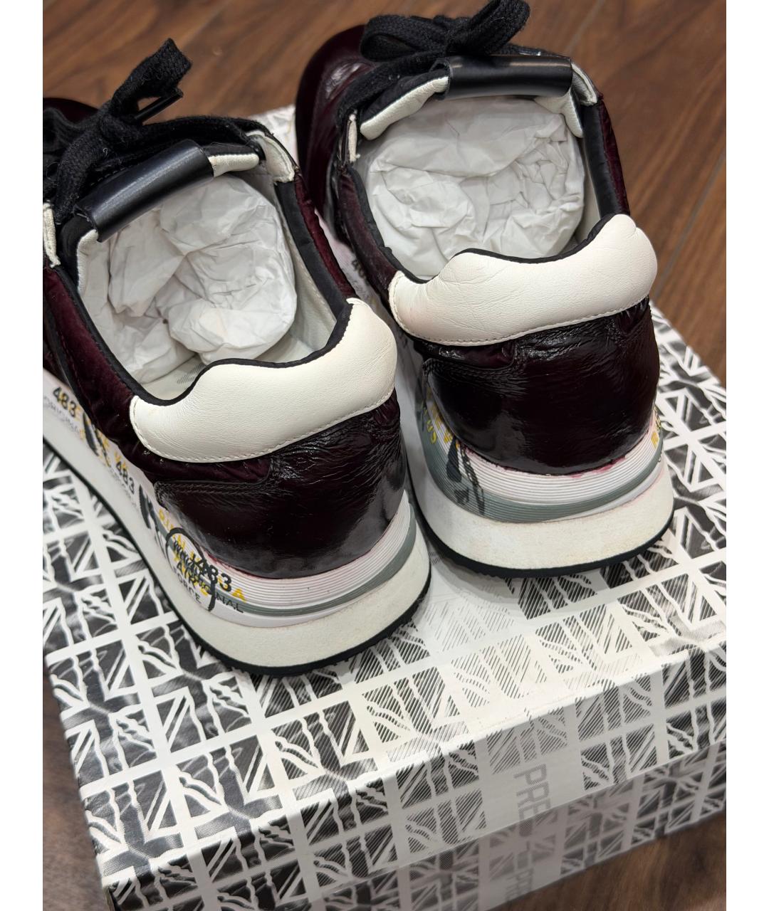 PREMIATA Бордовые текстильные кроссовки, фото 7