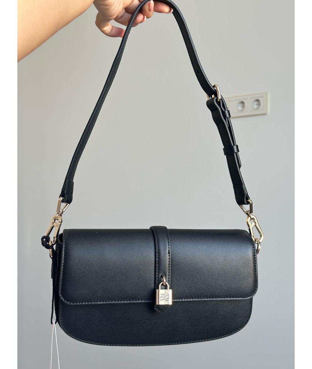 KARL LAGERFELD Черная кожаная сумка через плечо, фото 9