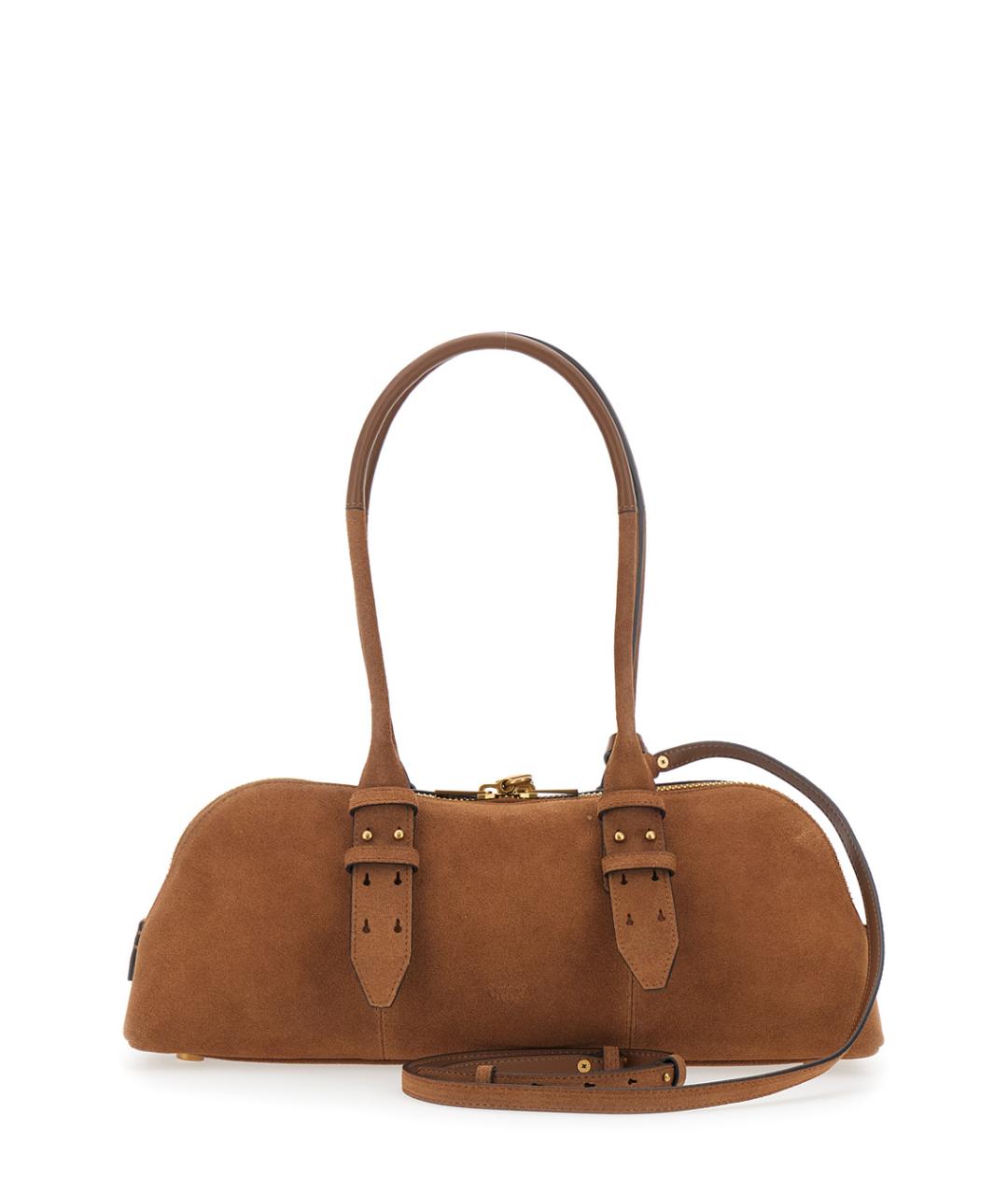 PINKO Коричневая замшевая сумка через плечо, фото 2