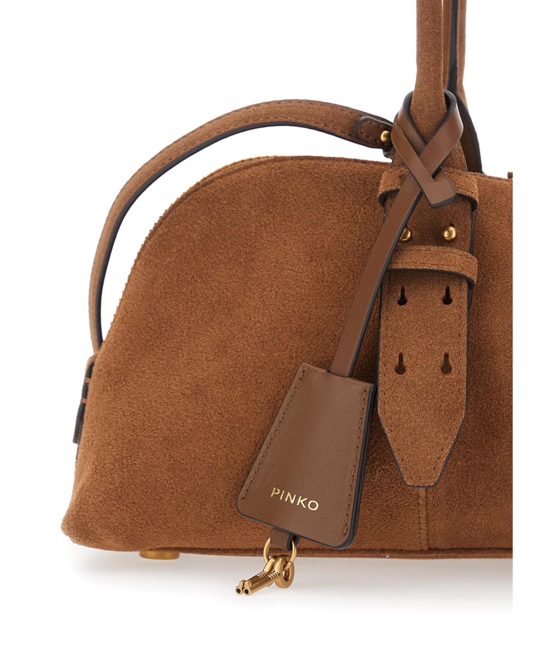 PINKO Коричневая замшевая сумка через плечо, фото 3