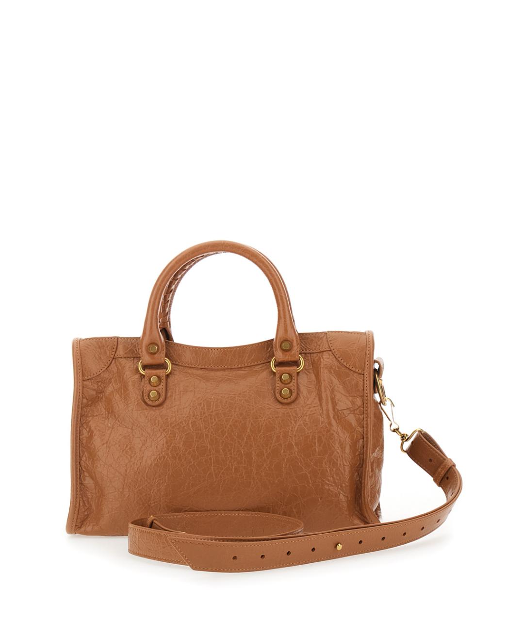 BALENCIAGA Коричневая кожаная сумка тоут, фото 2