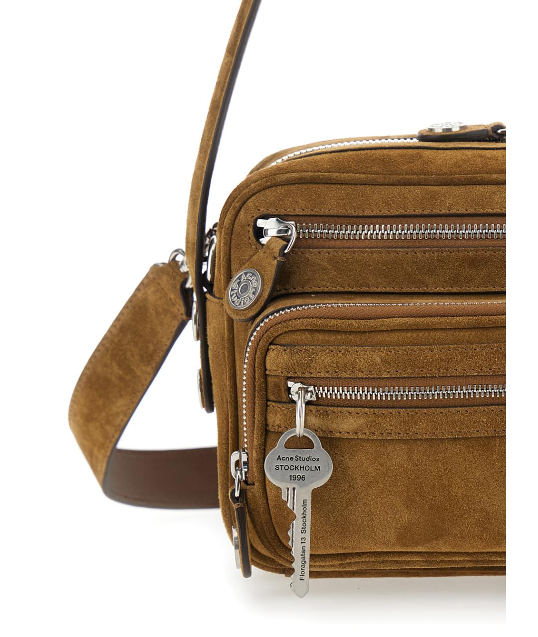 ACNE STUDIOS Коричневая замшевая сумка через плечо, фото 3