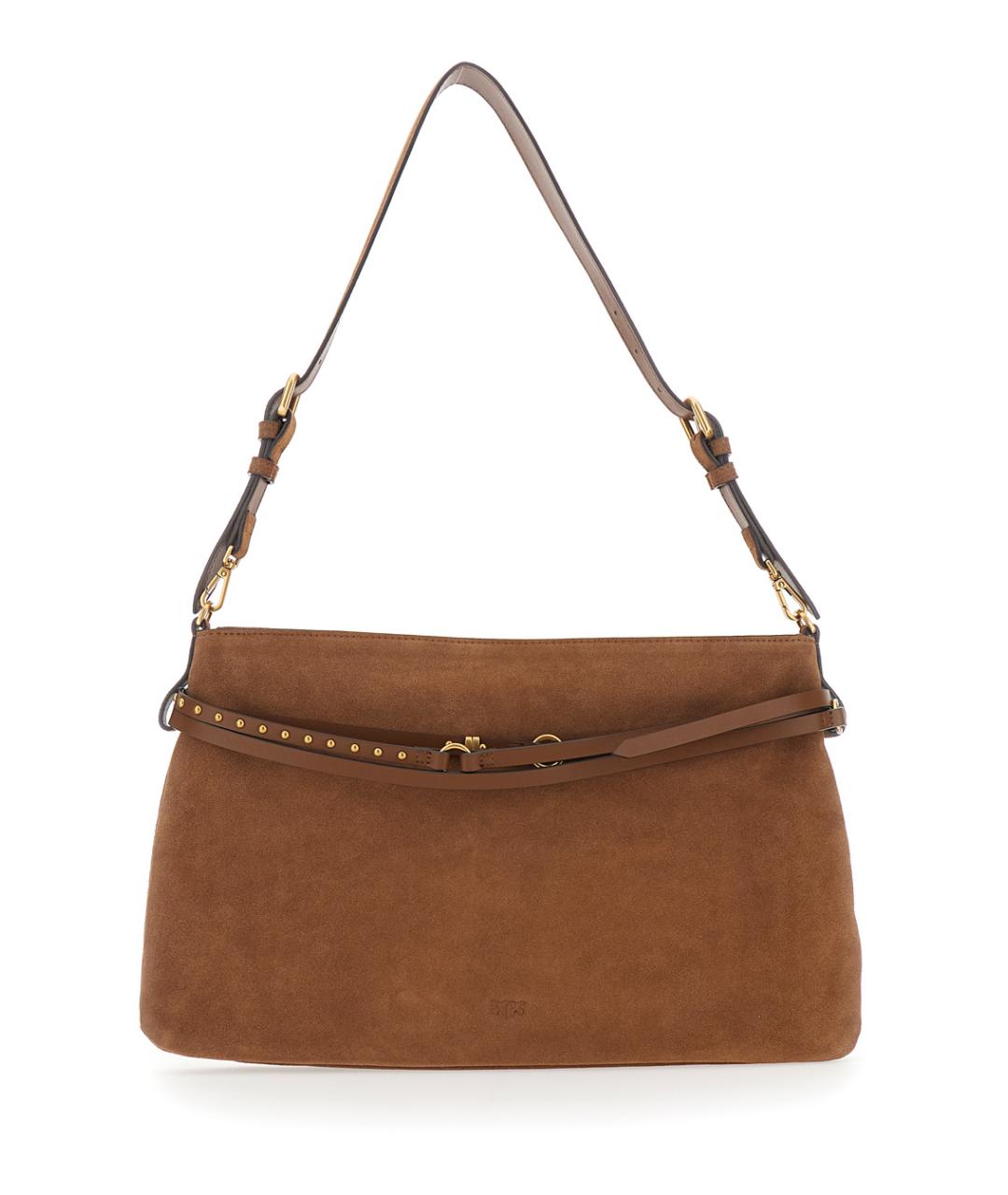 PINKO Коричневая замшевая сумка через плечо, фото 2