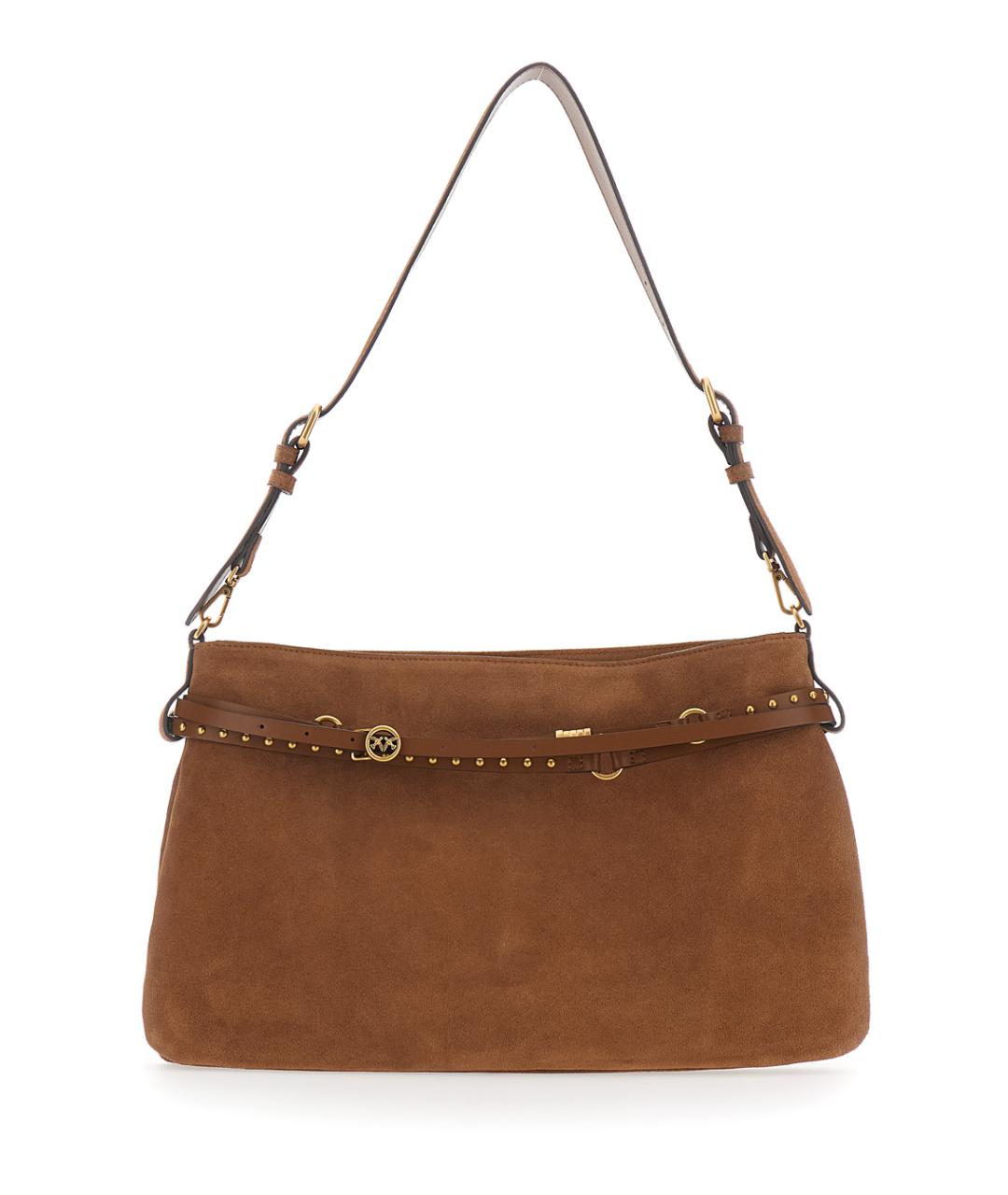 PINKO Коричневая замшевая сумка через плечо, фото 1