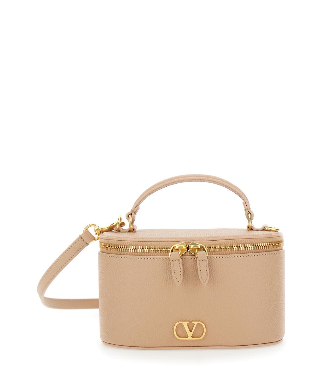 VALENTINO Бежевая кожаная сумка через плечо, фото 1