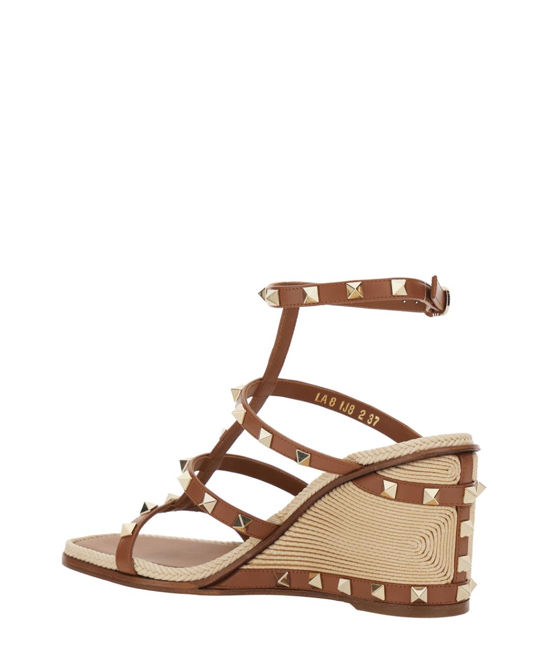 VALENTINO Коричневые кожаные босоножки, фото 3