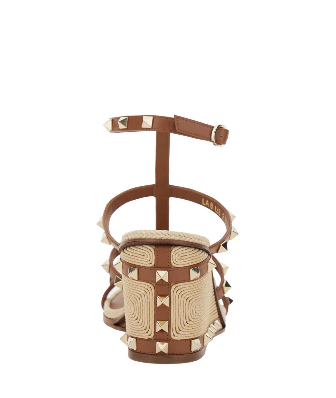 VALENTINO Коричневые кожаные босоножки, фото 4