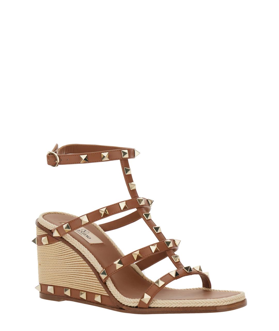 VALENTINO Коричневые кожаные босоножки, фото 2