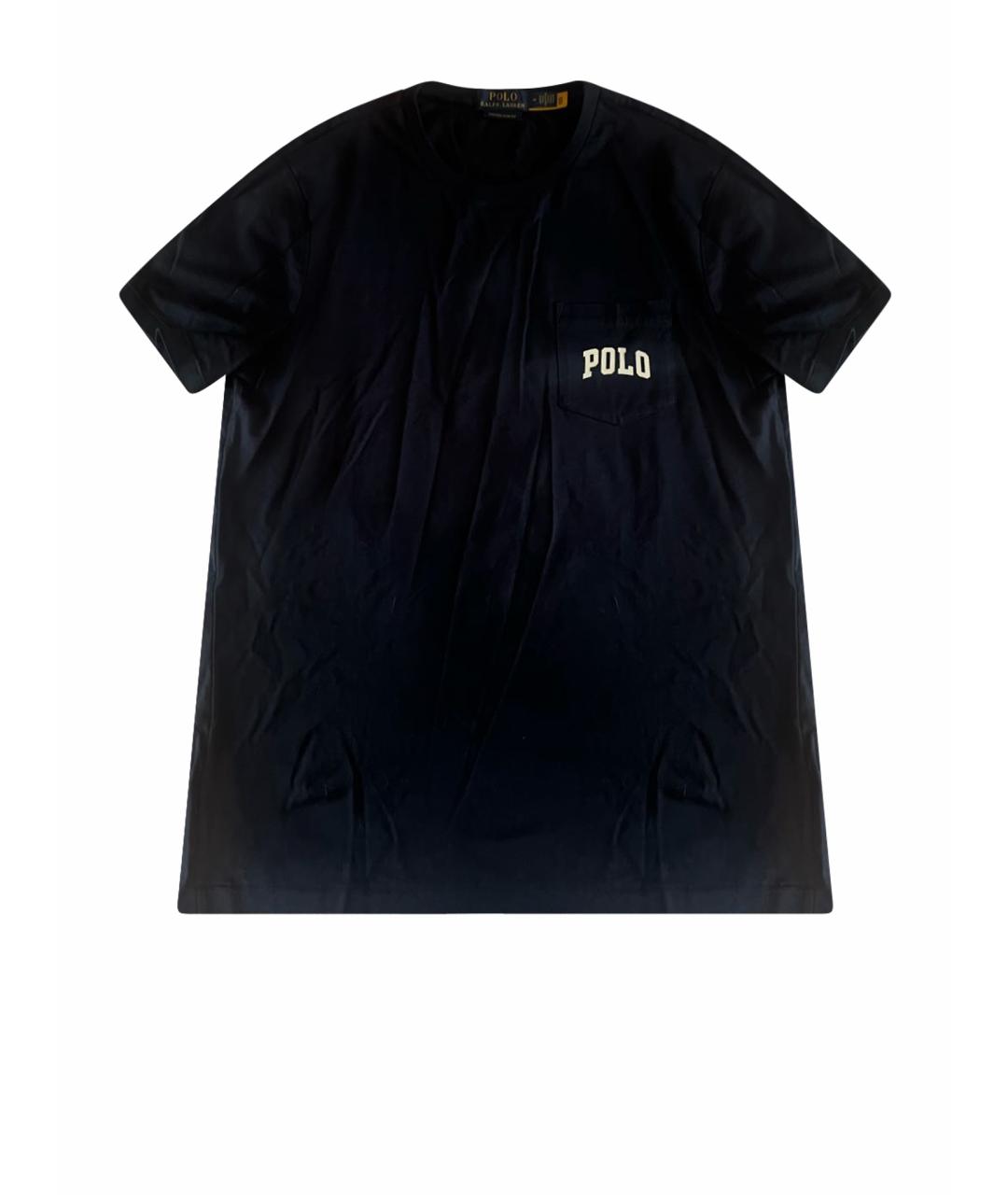 POLO RALPH LAUREN Темно-синяя хлопковая футболка, фото 1