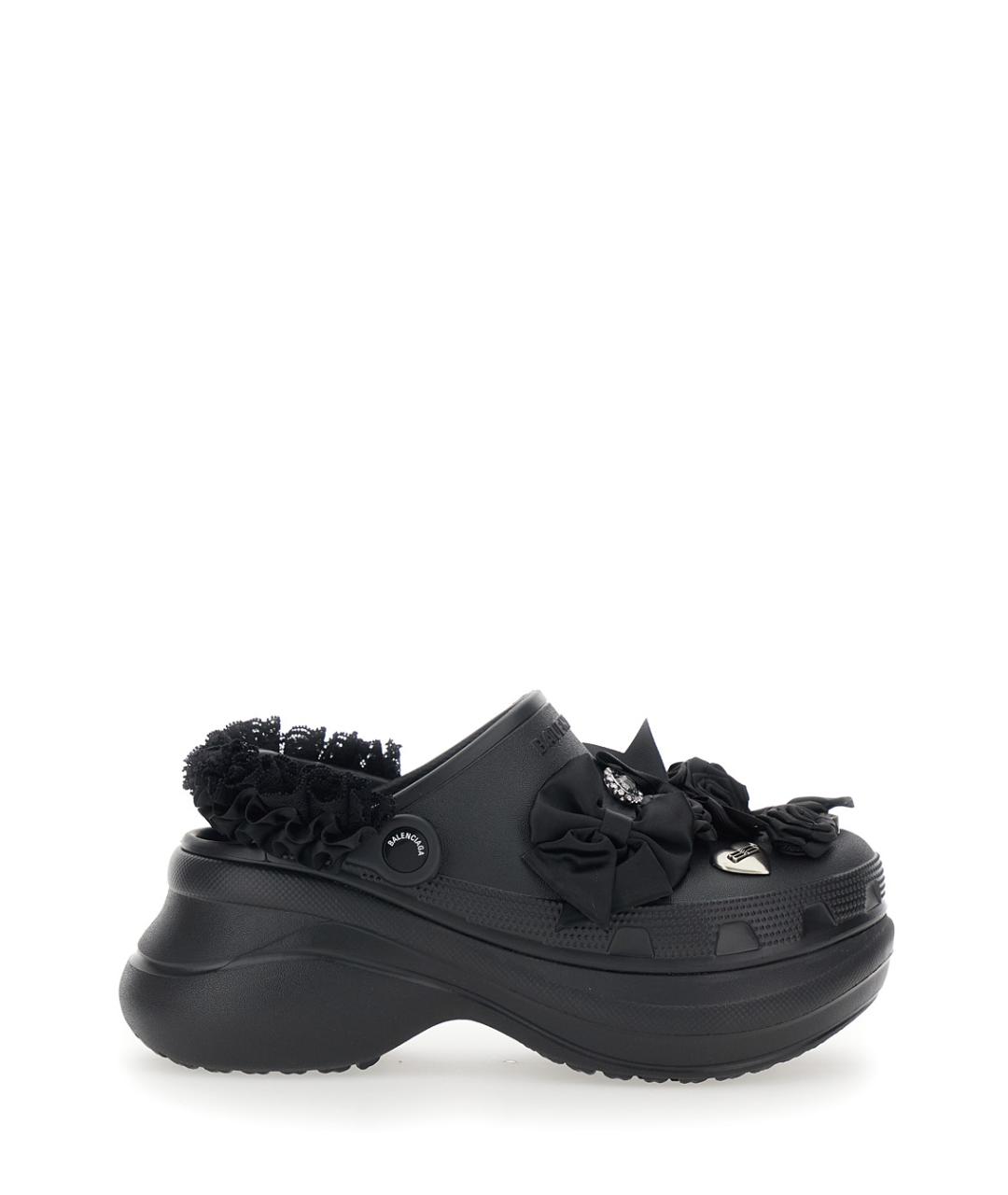 BALENCIAGA Черные резиновые сабо, фото 1