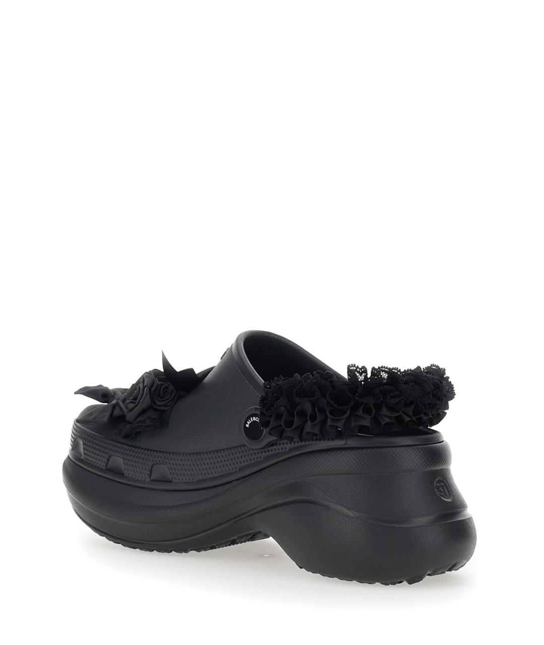 BALENCIAGA Черные резиновые сабо, фото 3