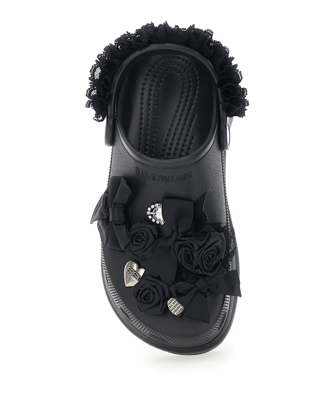 BALENCIAGA Черные резиновые сабо, фото 4