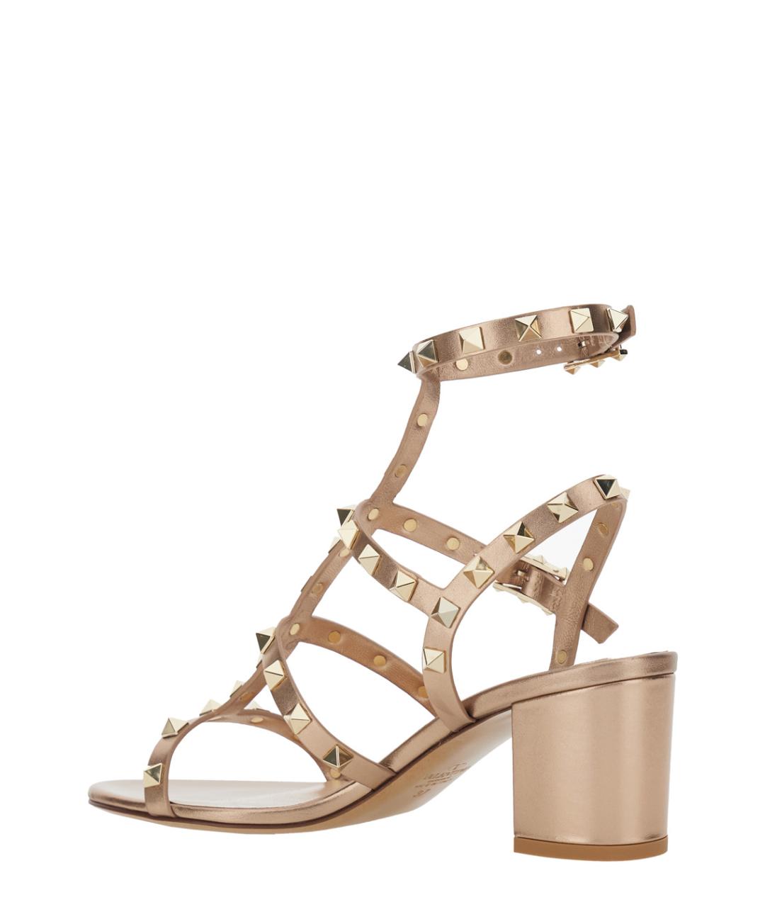 VALENTINO Бежевые кожаные босоножки, фото 3