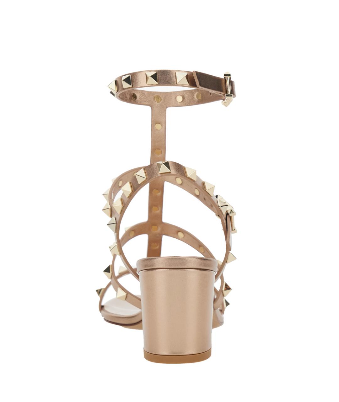 VALENTINO Бежевые кожаные босоножки, фото 4