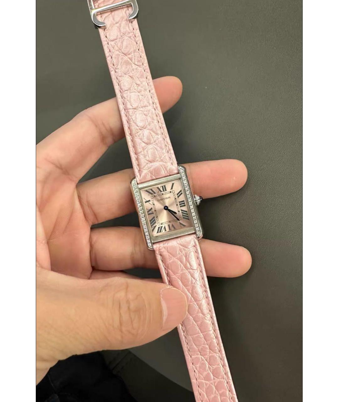 CARTIER Розовые металлические часы, фото 5