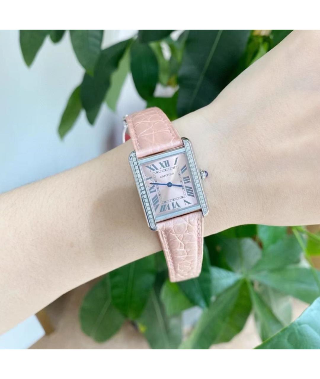 CARTIER Розовые металлические часы, фото 2