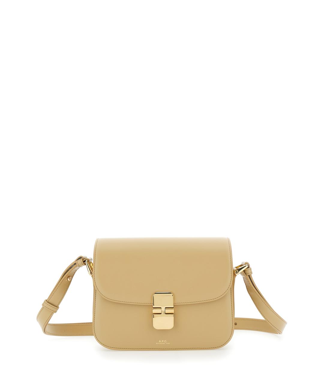 A.P.C. Бежевая кожаная сумка через плечо, фото 1
