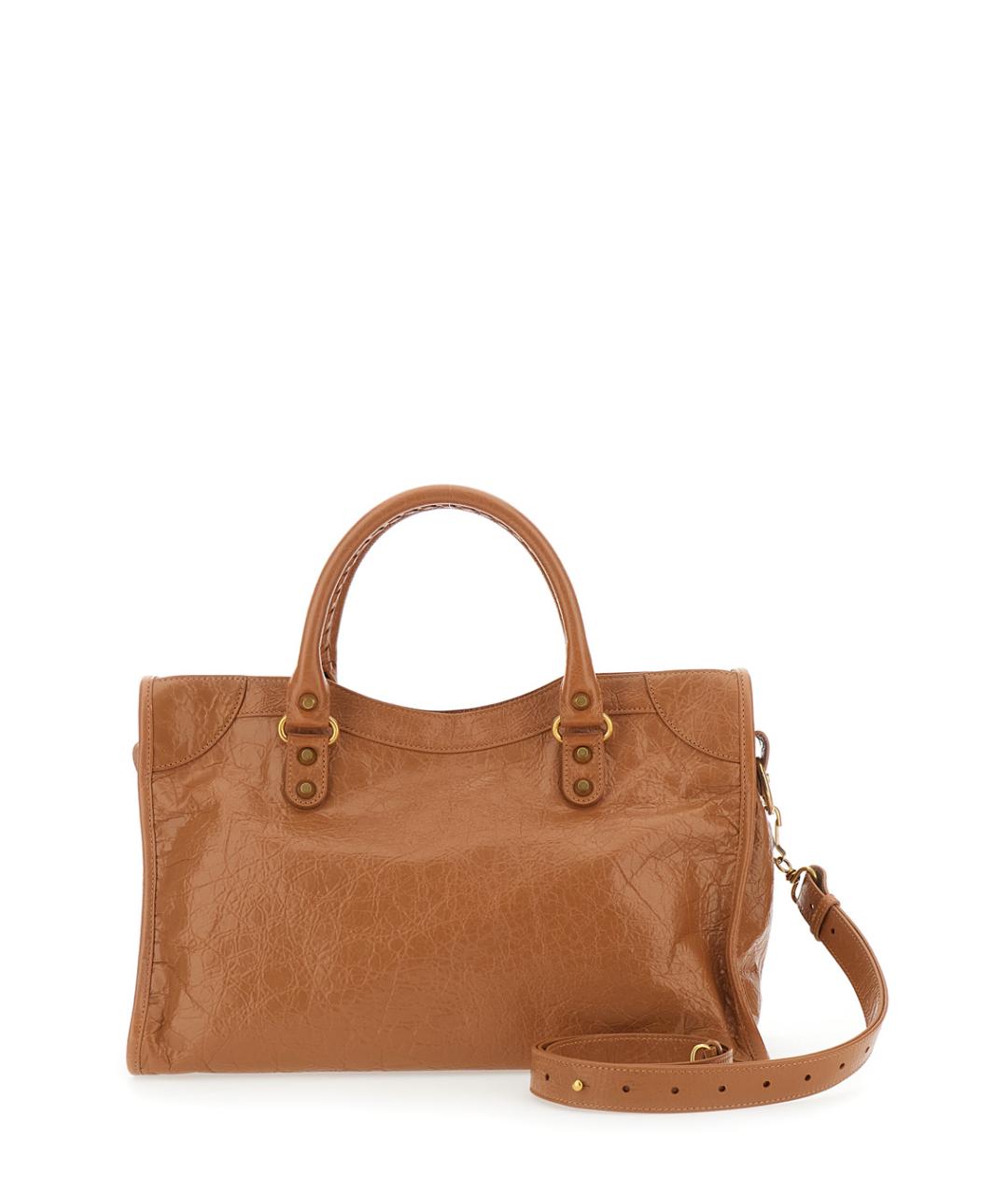 BALENCIAGA Коричневая кожаная сумка тоут, фото 2