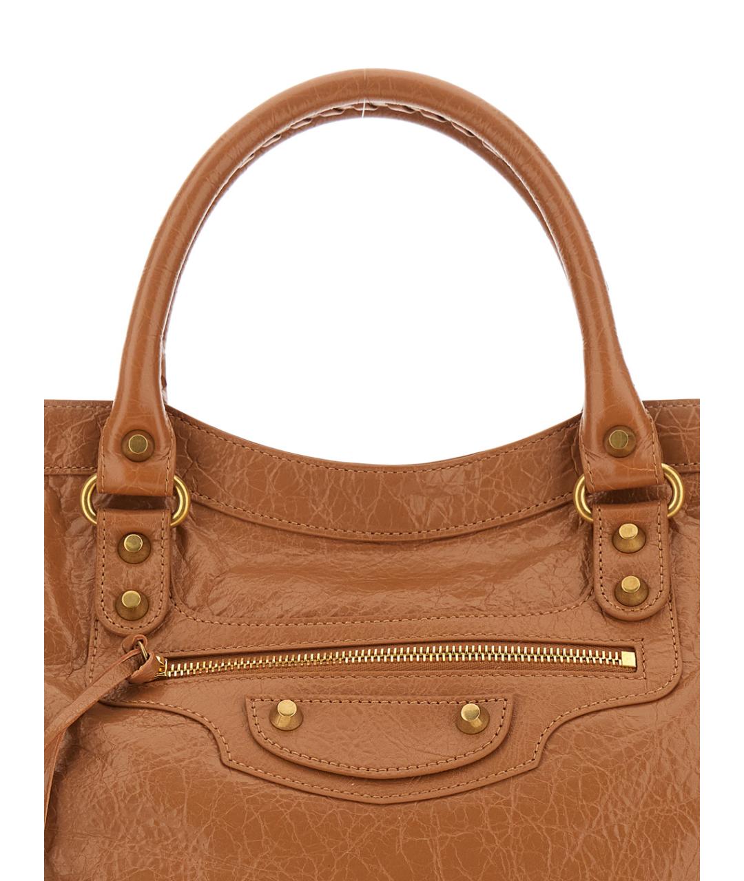 BALENCIAGA Коричневая кожаная сумка тоут, фото 3