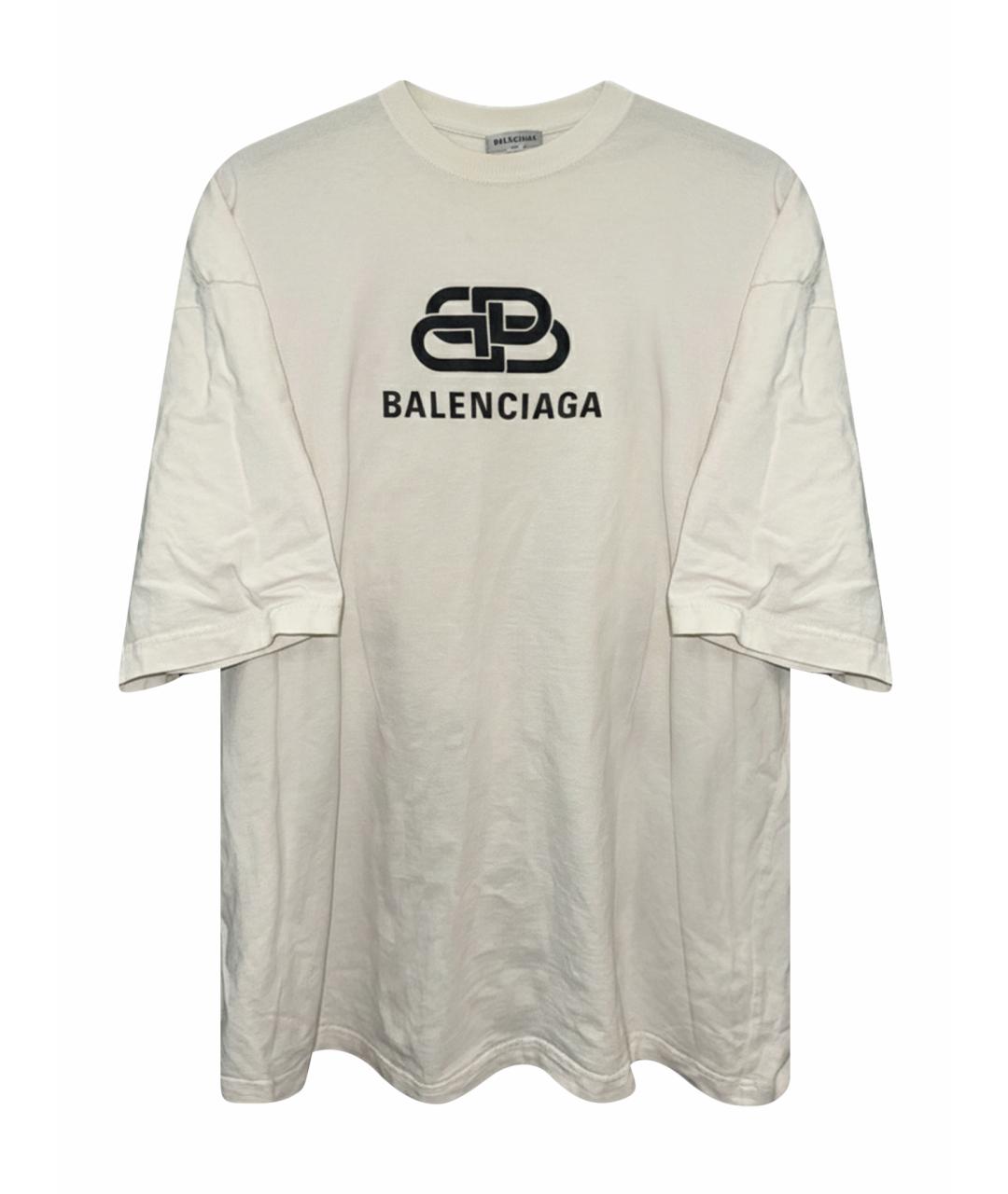 BALENCIAGA Белая хлопковая футболка, фото 1