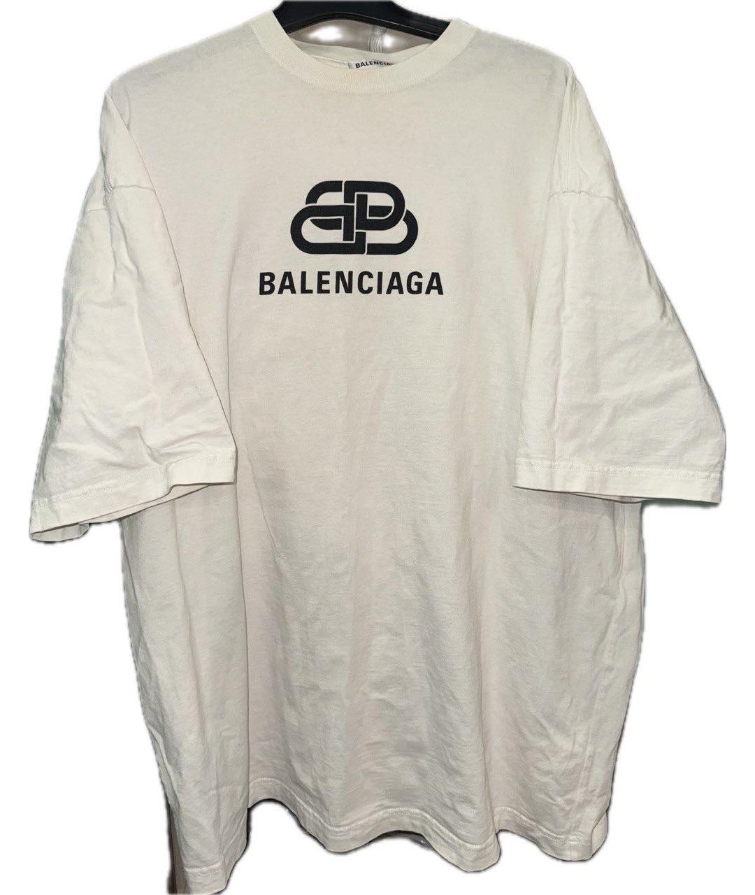 BALENCIAGA Белая хлопковая футболка, фото 6