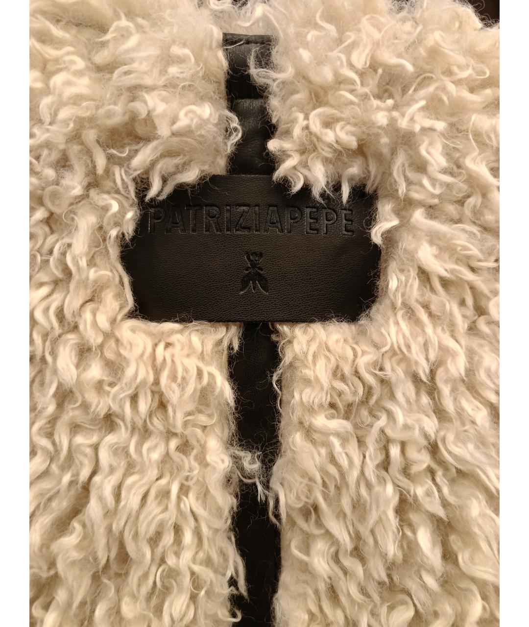 PATRIZIA PEPE Бежевое полиэстеровое пальто, фото 3