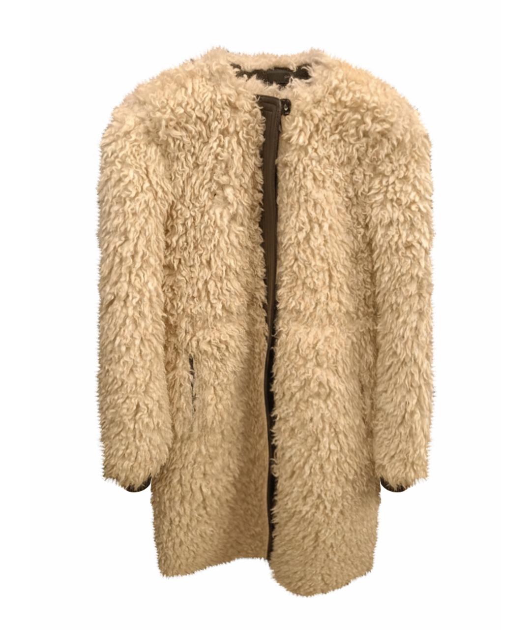 PATRIZIA PEPE Бежевое полиэстеровое пальто, фото 1