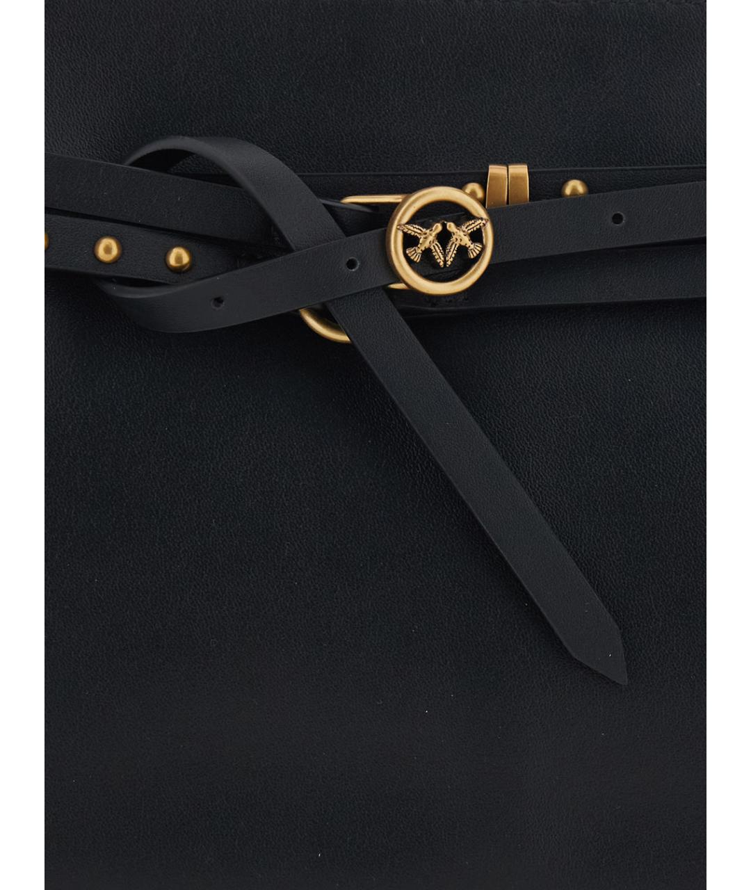 PINKO Черная кожаная сумка через плечо, фото 3