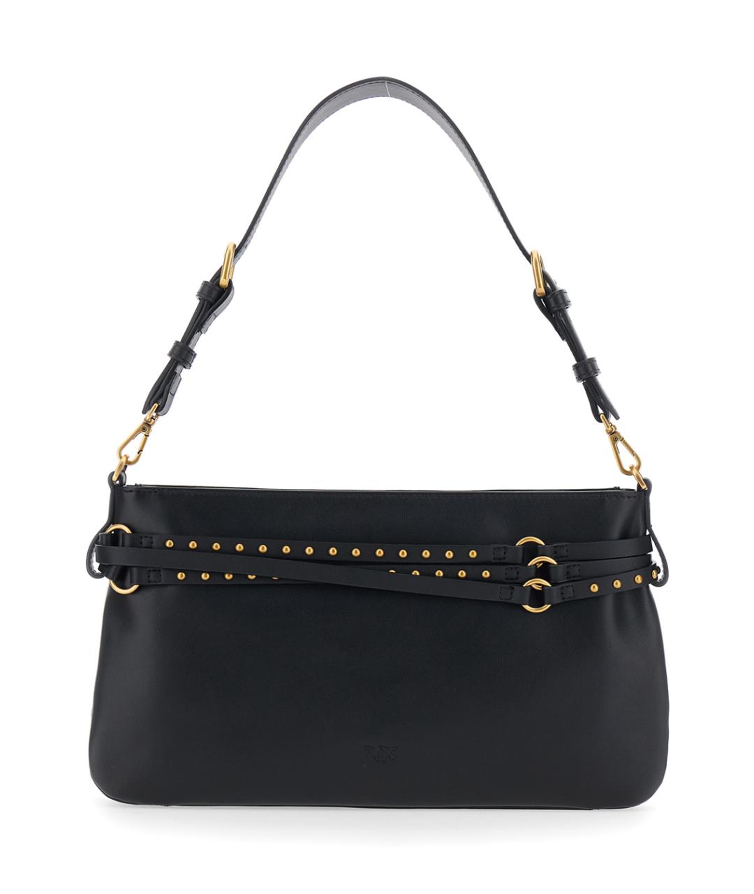 PINKO Черная кожаная сумка через плечо, фото 2