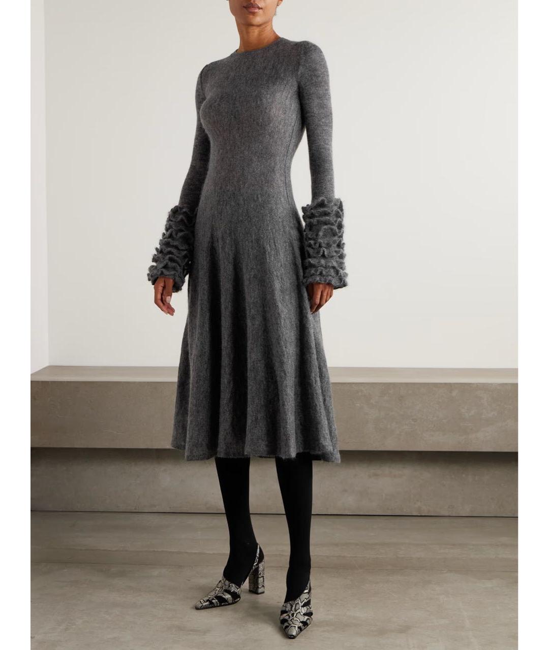 ALAIA Серое шерстяное платье, фото 7