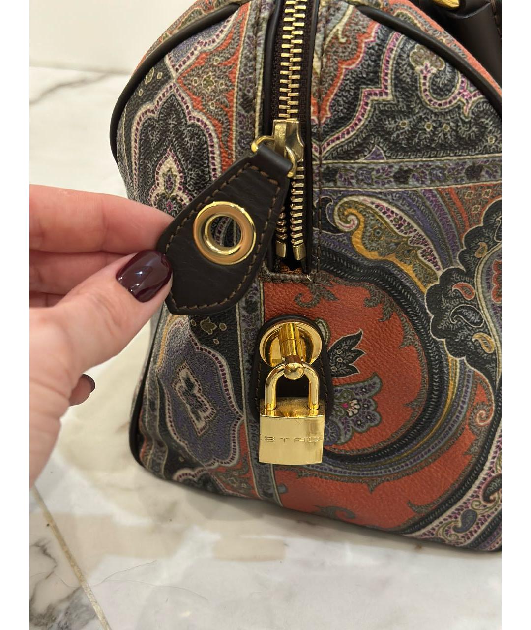 ETRO Мульти кожаная сумка с короткими ручками, фото 5