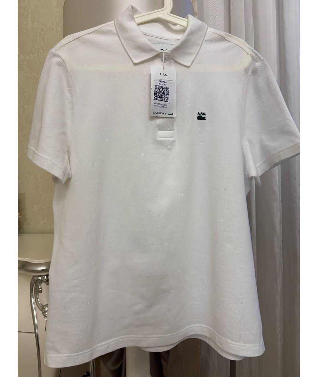 A.P.C. Белое хлопковое поло с коротким рукавом, фото 7