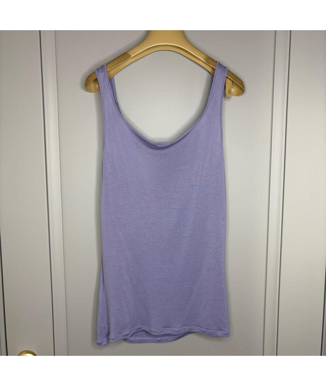 MAX MARA Фиолетовая вискозная майка, фото 2
