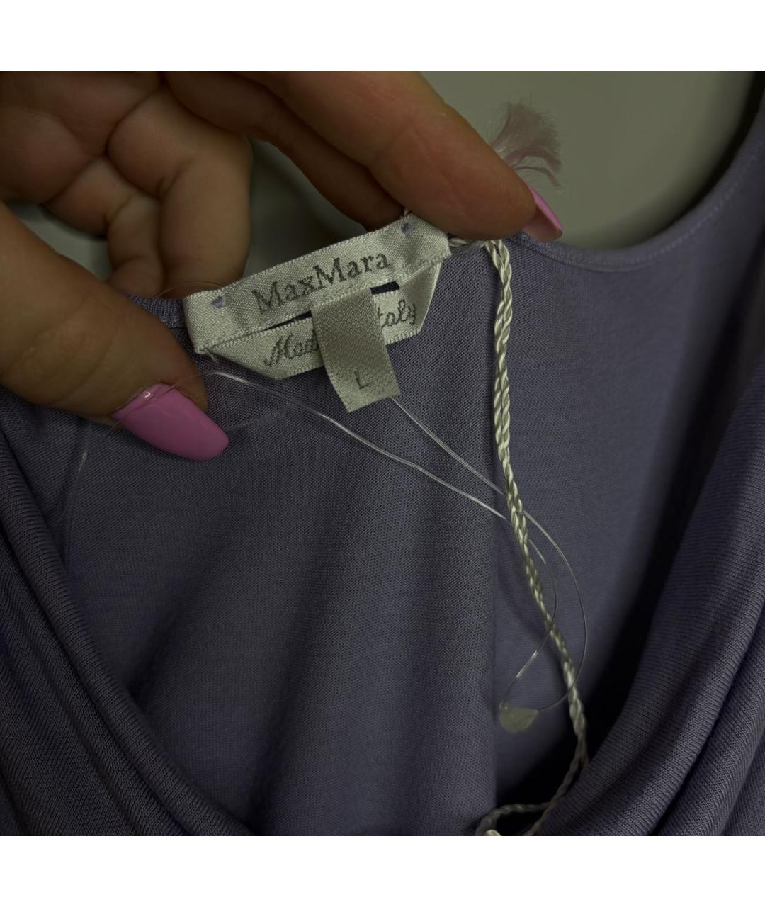 MAX MARA Фиолетовая вискозная майка, фото 4