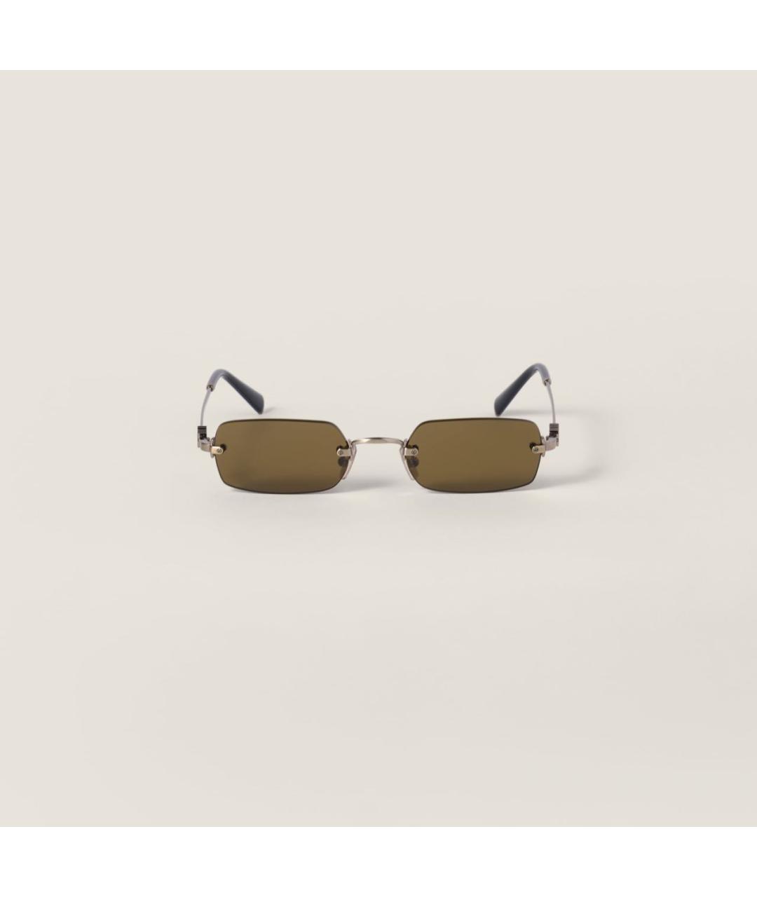 MIU MIU Серебряные металлические солнцезащитные очки, фото 5