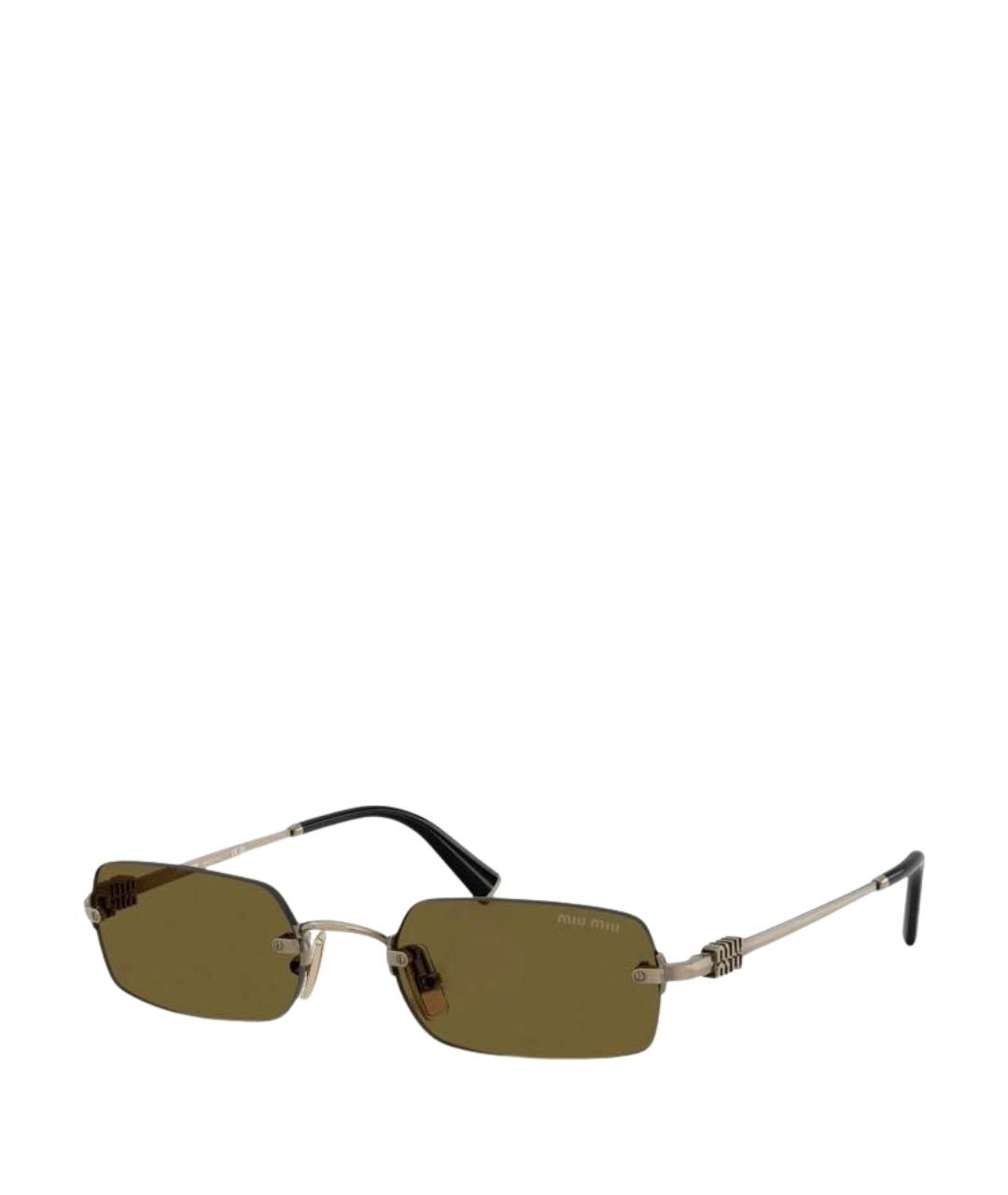 MIU MIU Серебряные металлические солнцезащитные очки, фото 1