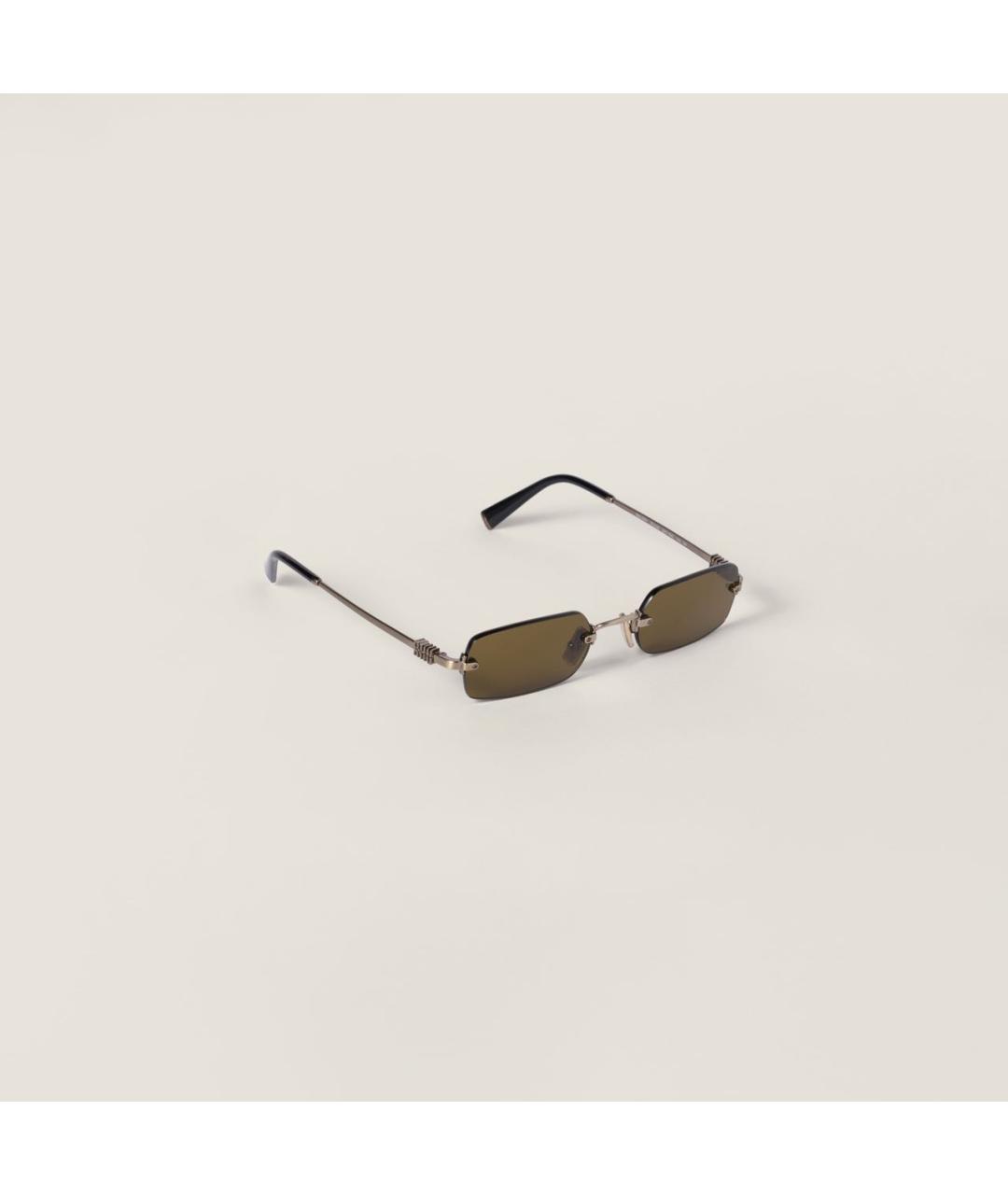 MIU MIU Серебряные металлические солнцезащитные очки, фото 3