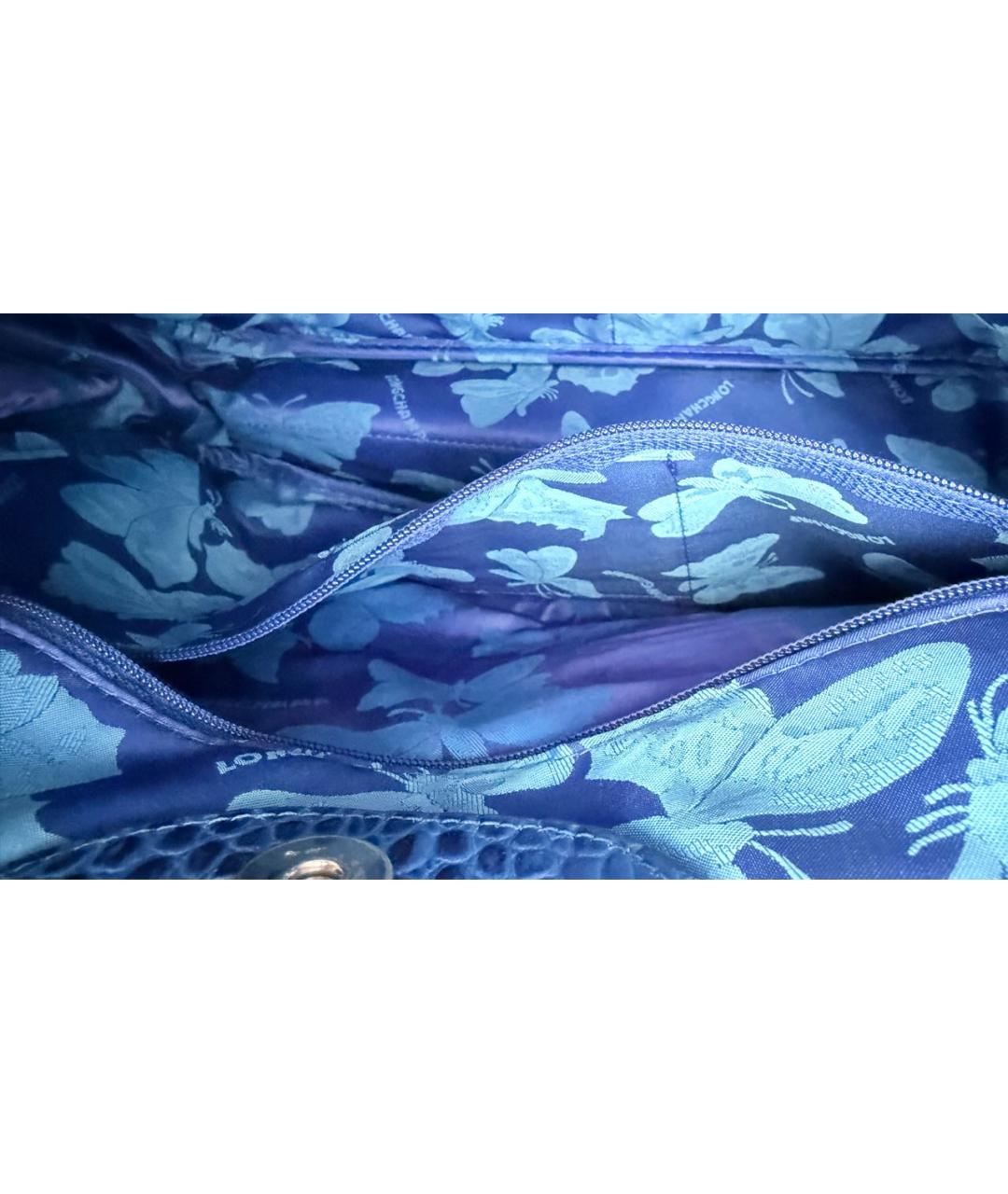 LONGCHAMP Синяя кожаная сумка с короткими ручками, фото 6