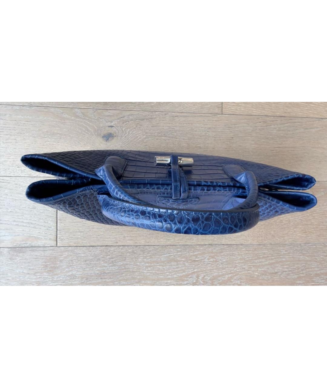 LONGCHAMP Синяя кожаная сумка с короткими ручками, фото 5