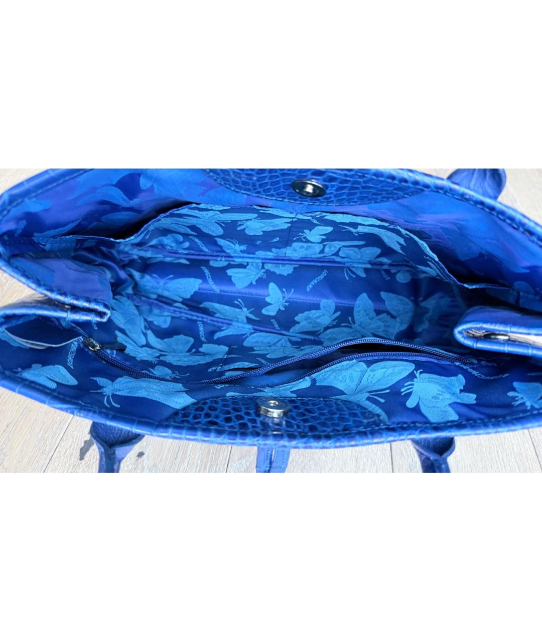 LONGCHAMP Синяя кожаная сумка с короткими ручками, фото 7