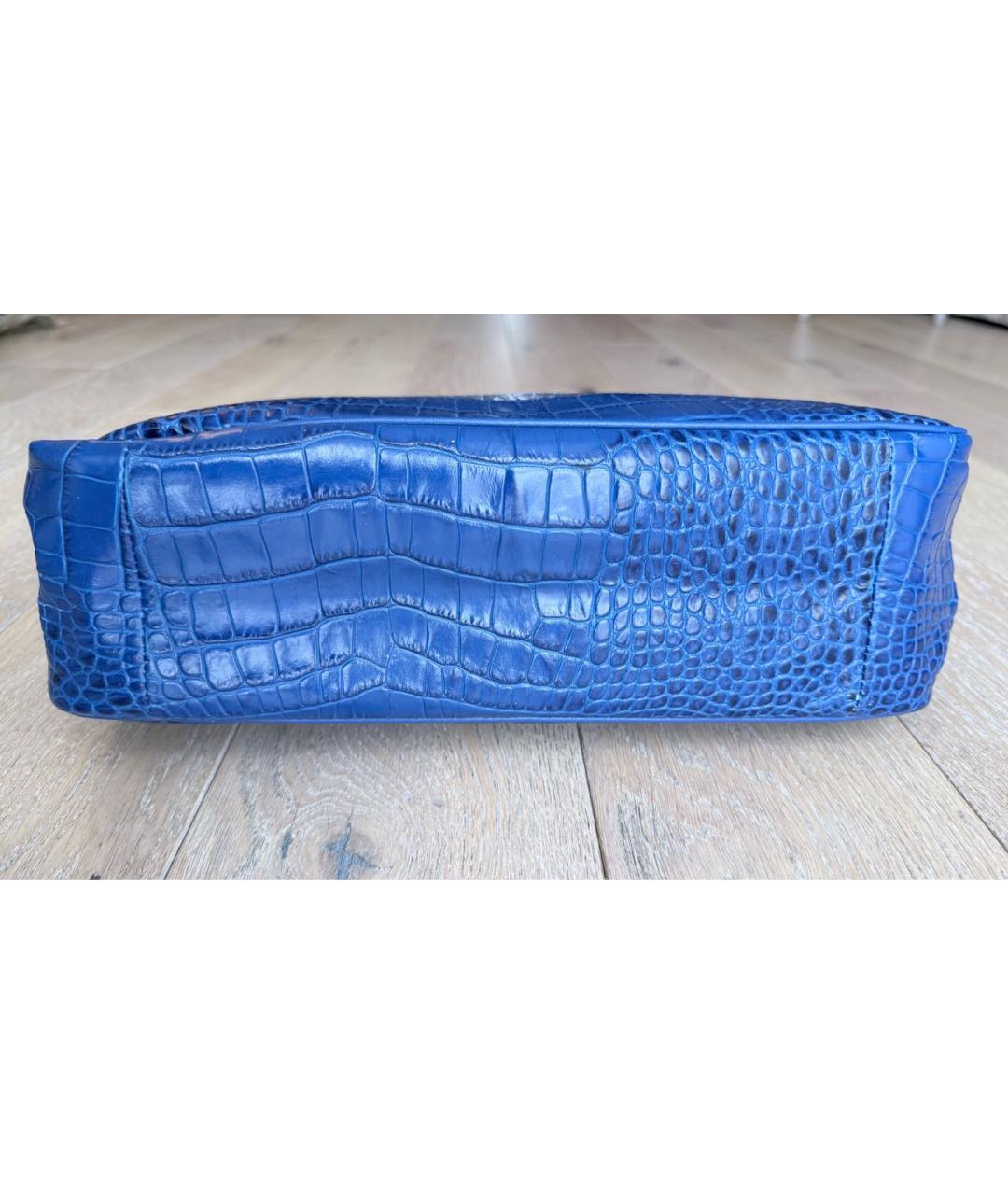 LONGCHAMP Синяя кожаная сумка с короткими ручками, фото 3