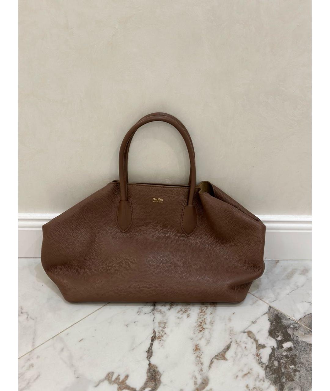 MAX MARA Коричневая кожаная сумка через плечо, фото 8