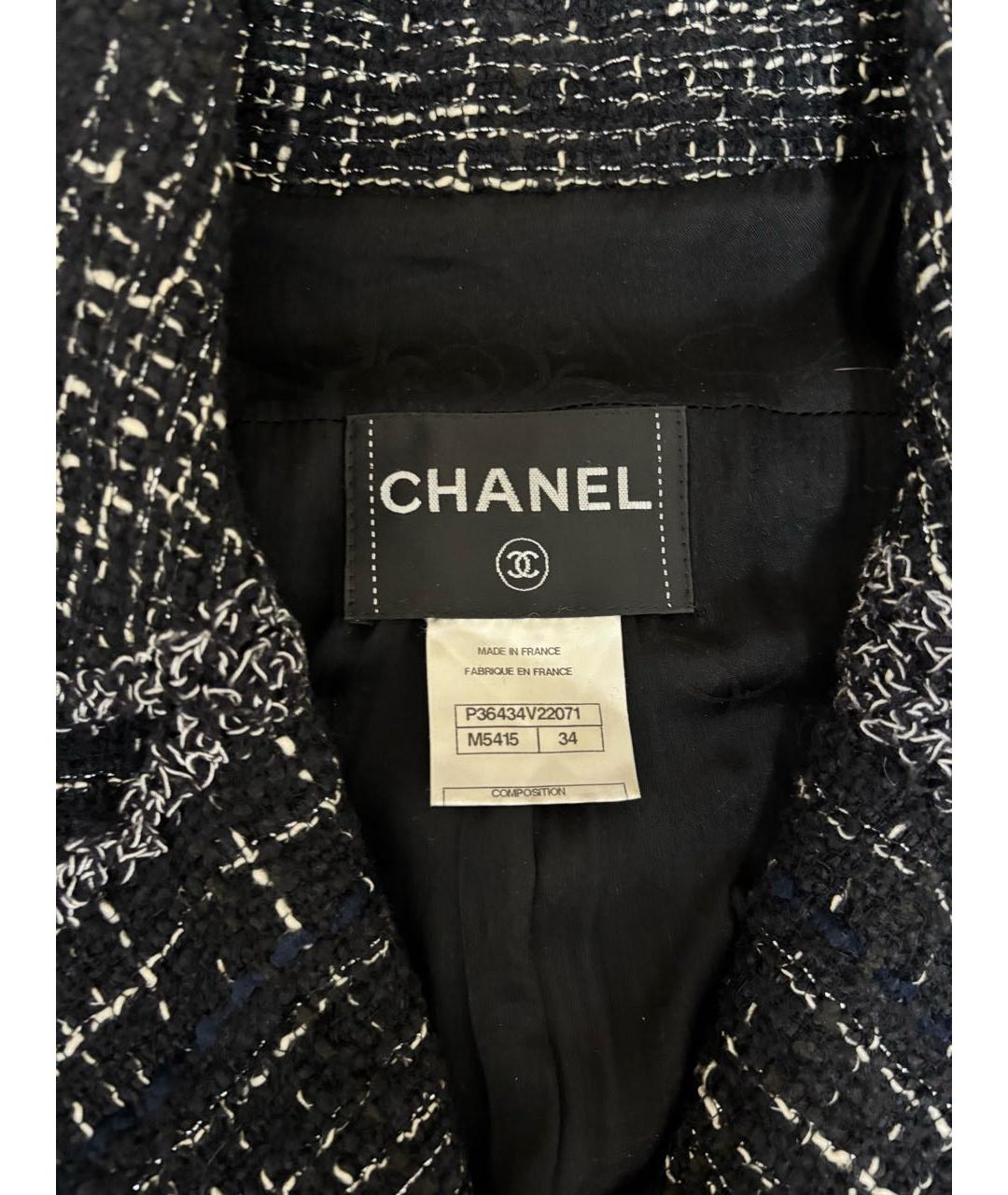 CHANEL Черный твидовый жакет/пиджак, фото 3