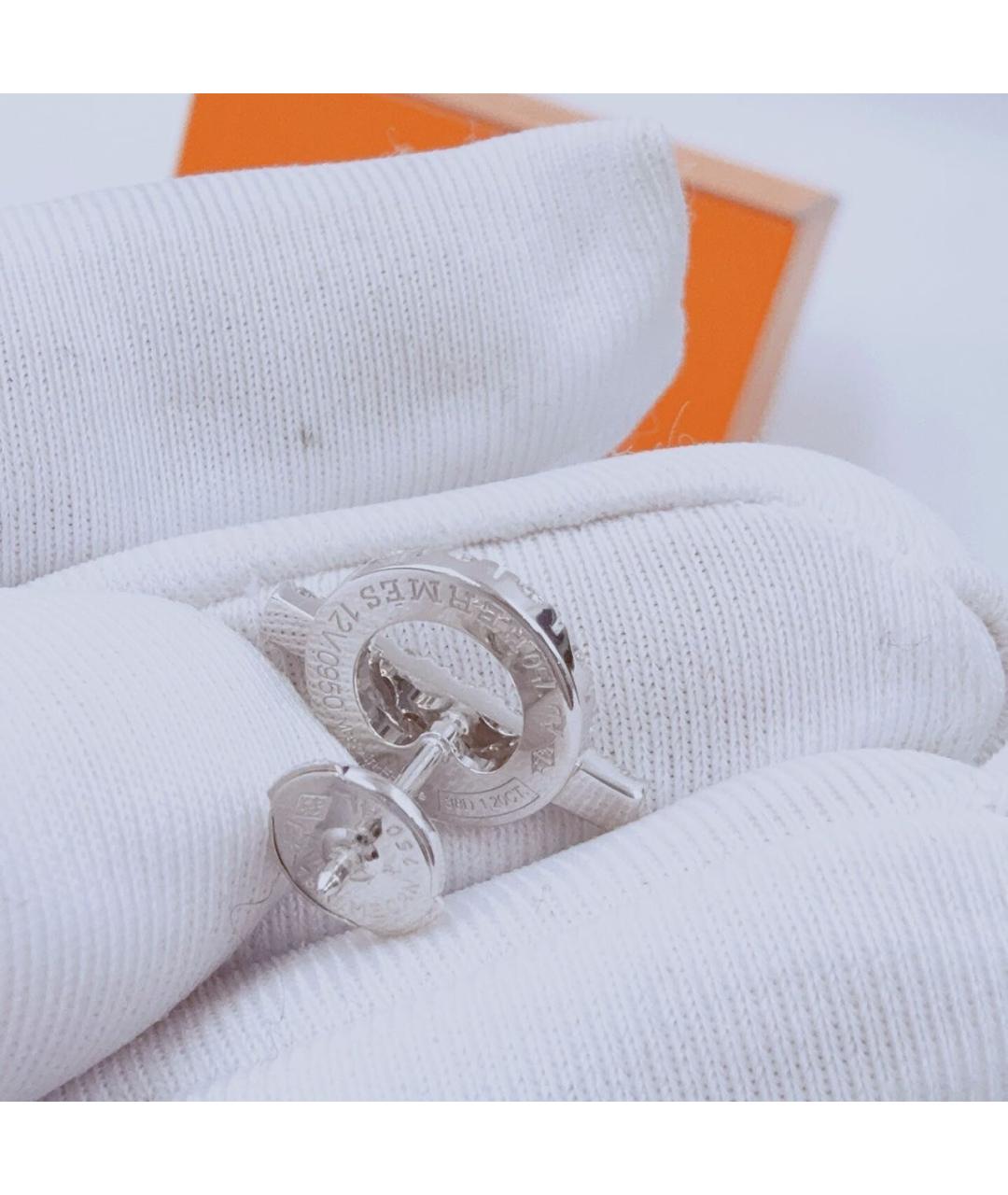 HERMES Белые серьги из белого золота, фото 5