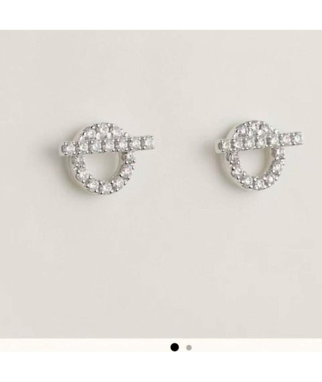 HERMES Белые серьги из белого золота, фото 6