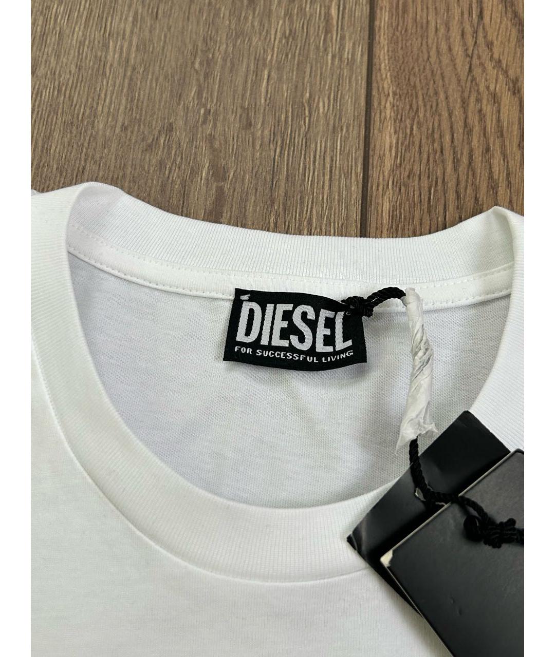 DIESEL Белая хлопковая футболка, фото 3