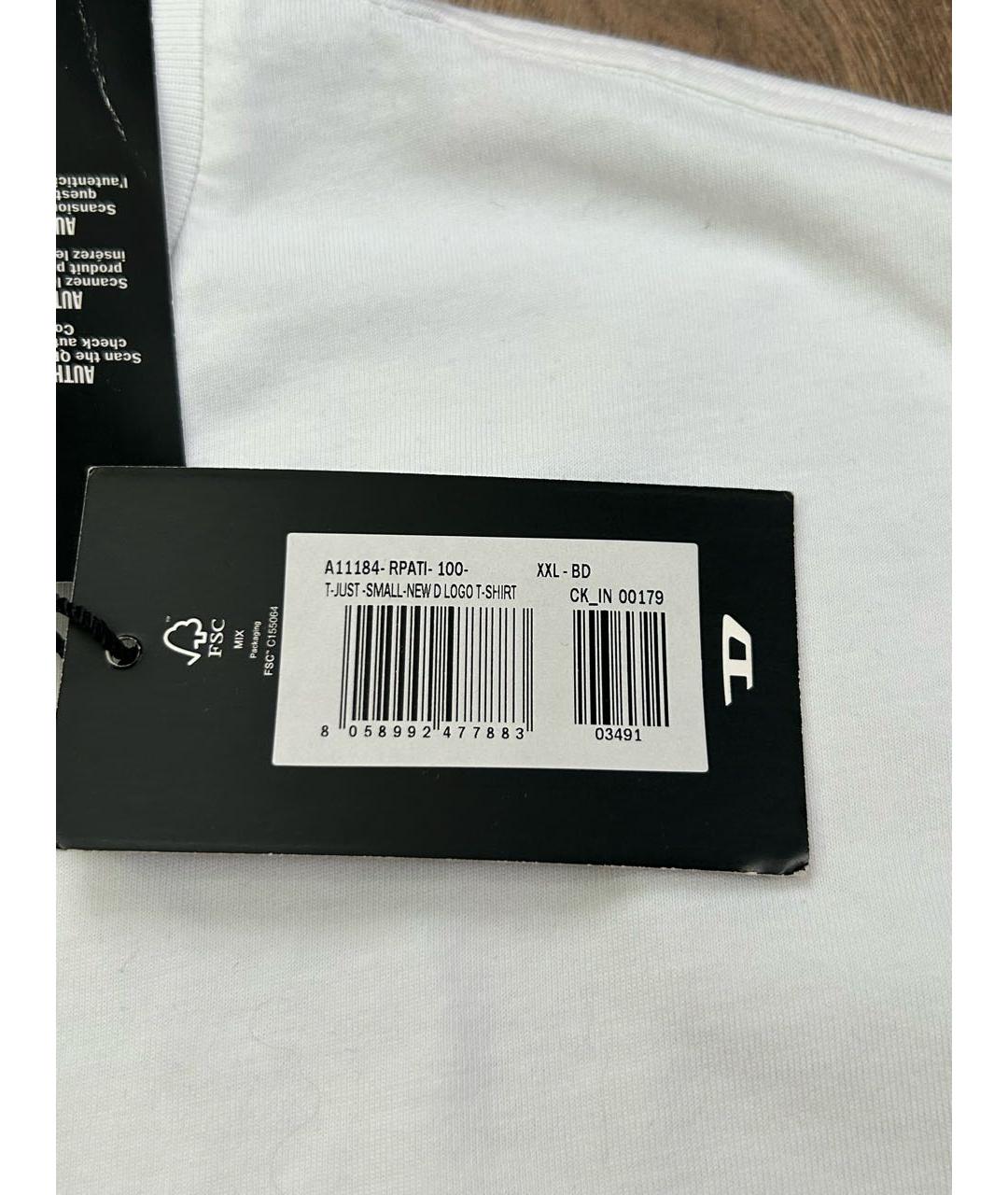 DIESEL Белая хлопковая футболка, фото 4