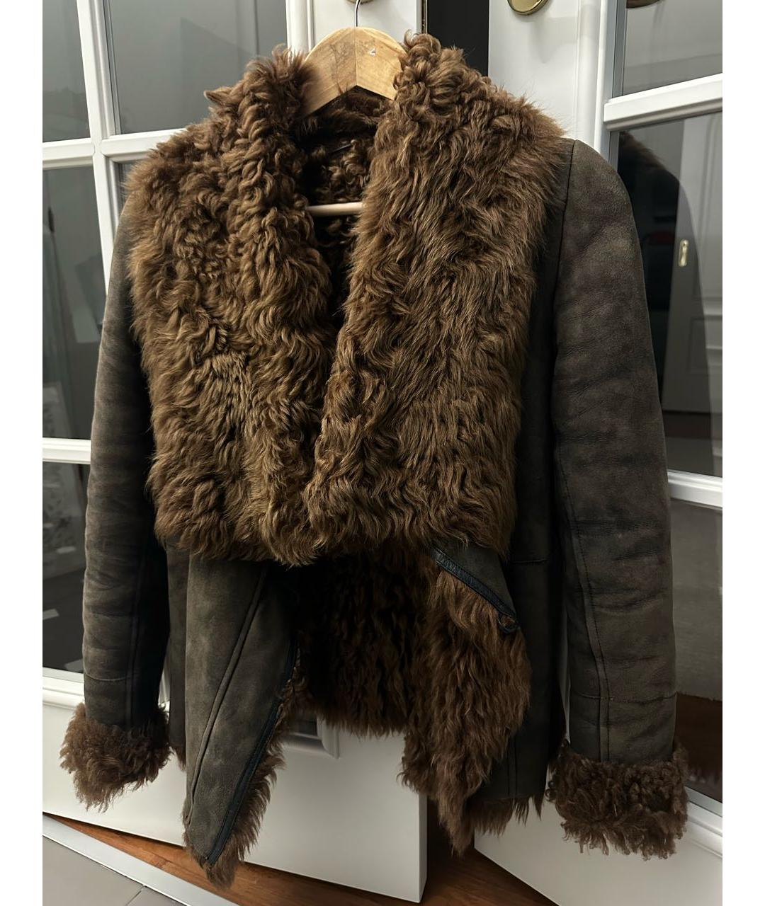 PATRIZIA PEPE Коричневая кожаная дубленка, фото 9