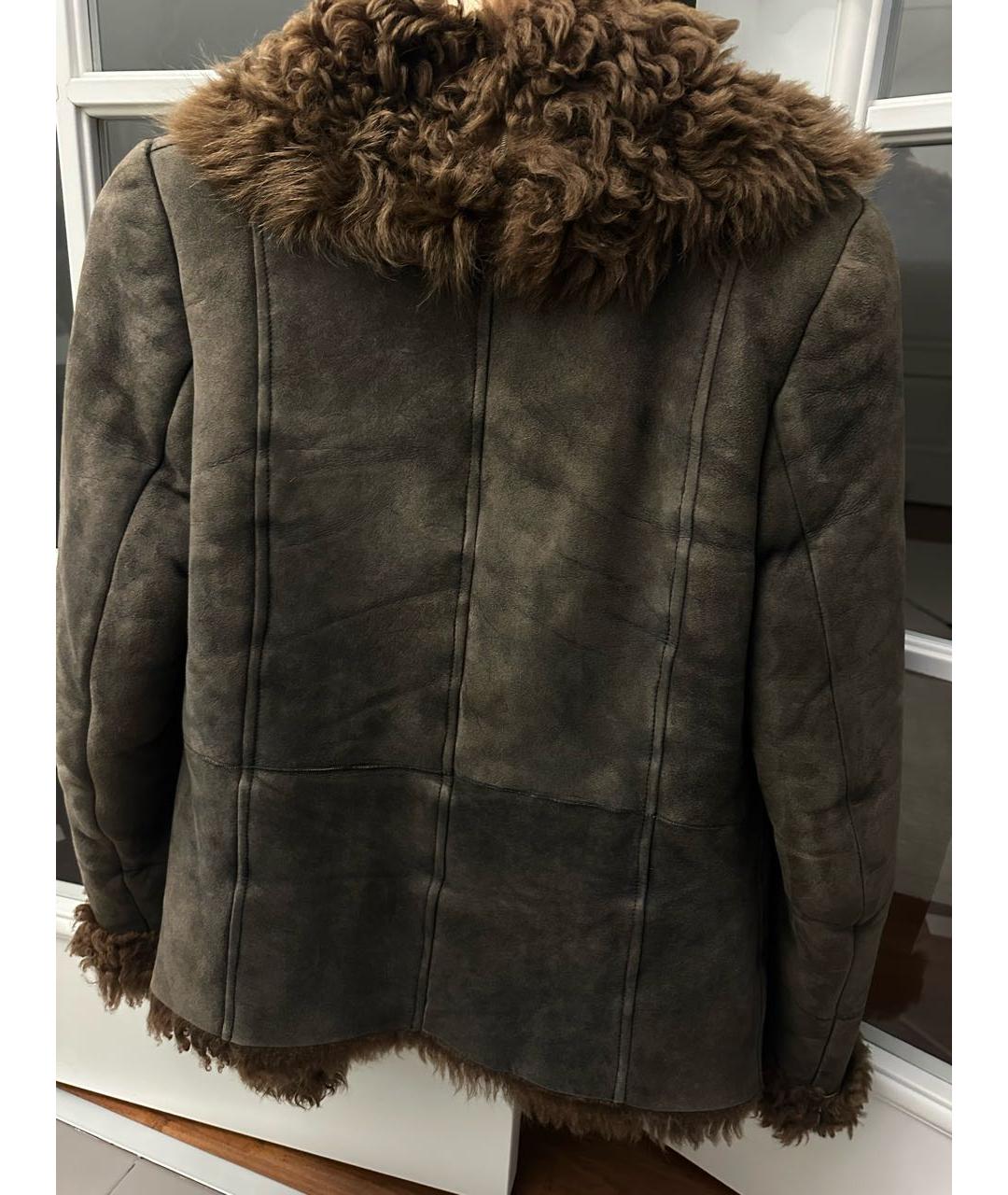 PATRIZIA PEPE Коричневая кожаная дубленка, фото 2