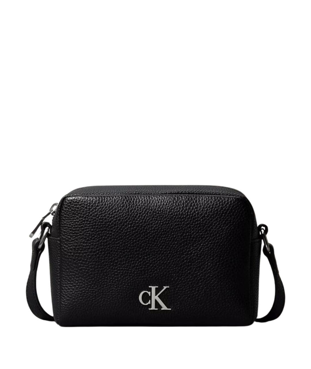 CALVIN KLEIN Черная сумка через плечо из искусственной кожи, фото 1